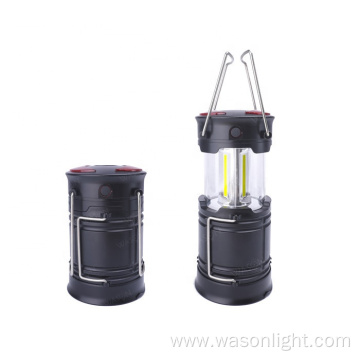 New 3 in 1 battery operated weatherproof collapsible outdoor portable LED camping lantern with spotlight and red warning light
